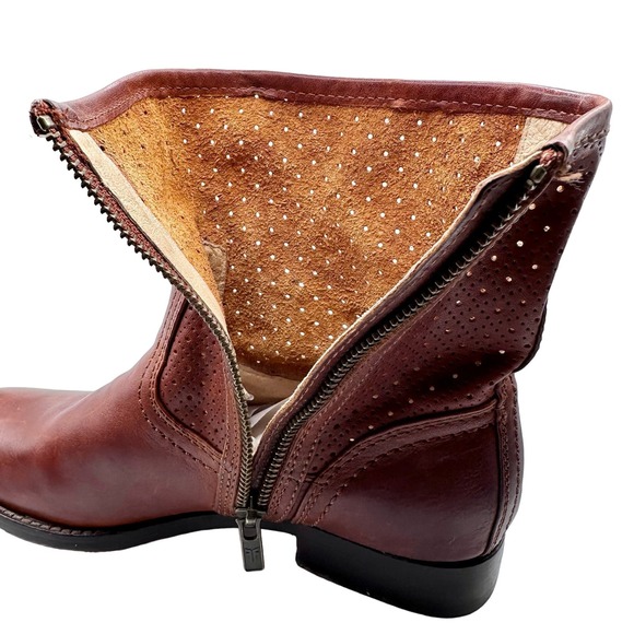 Frye | Women | Melissa Whiskey Perforated Leather Ankle Booties | Size 5.5 M - Picture 8 of 16